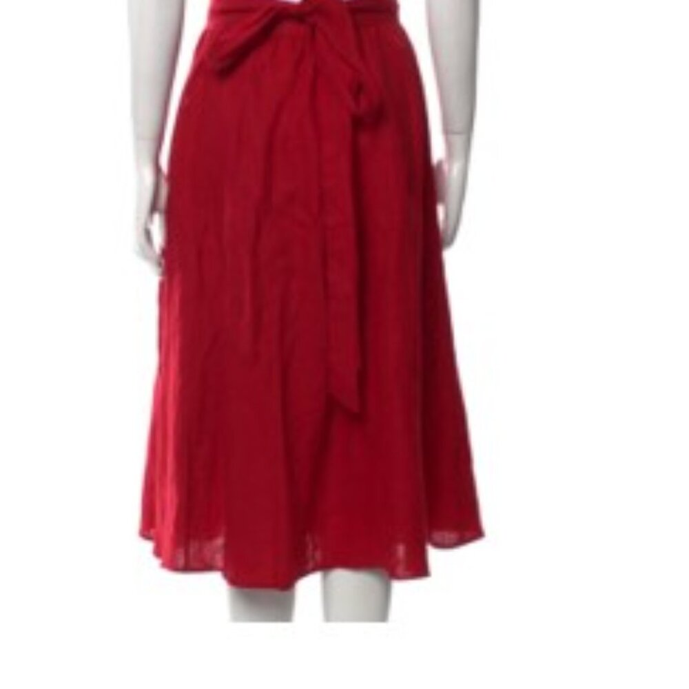 Refomation 100% Linen Red Wrap Skirt